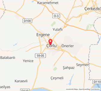 Map of Çorlu, Tekirdağ