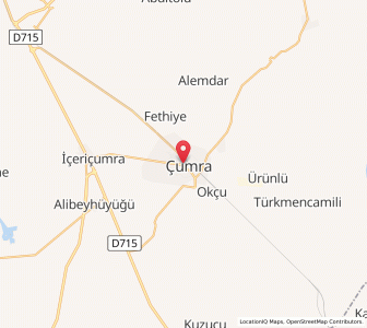 Map of Çumra, Konya