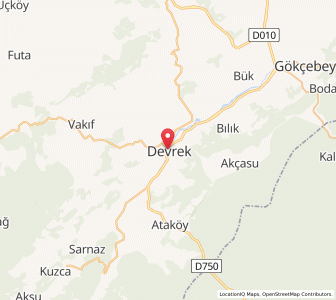 Map of Devrek, Zonguldak