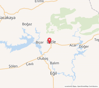 Map of Dicle, Diyarbakır Province