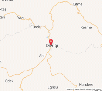 Map of Divriği, Sivas