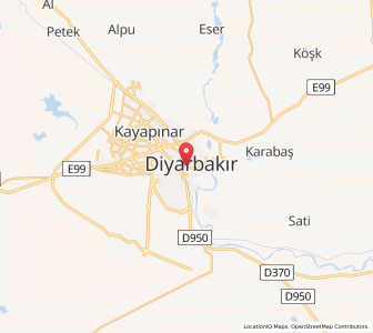 Map of Diyarbakır, Diyarbakır Province