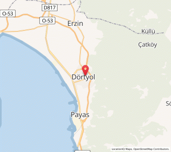 Map of Dörtyol, Hatay