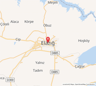 Map of Elazığ, Elazığ