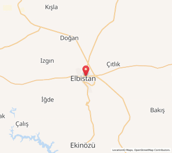 Map of Elbistan, Kahramanmaraş