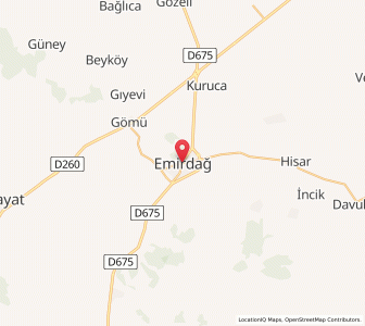 Map of Emirdağ, Afyonkarahisar Province