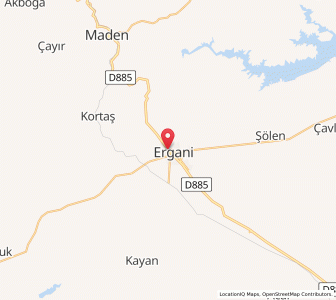 Map of Ergani, Diyarbakır Province