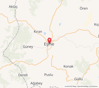 Map of Eşme, Uşak