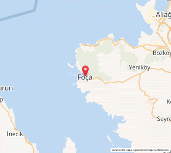 Map of Foça, İzmir Province