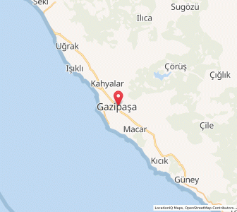 Map of Gazipaşa, Antalya