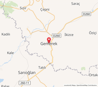 Map of Gemerek, Sivas