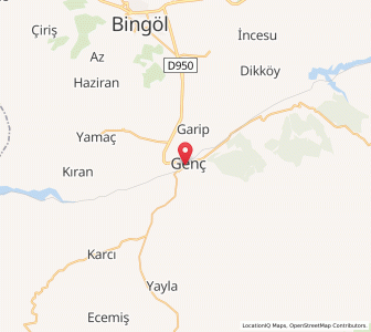 Map of Genç, Bingöl