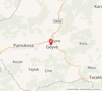 Map of Geyve, Sakarya