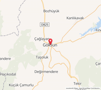 Map of Göksun, Kahramanmaraş