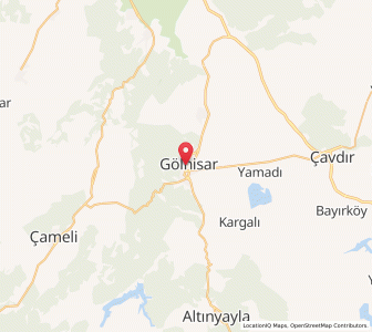 Map of Gölhisar, Burdur