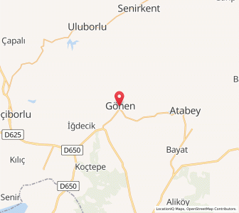 Map of Gönen, Isparta