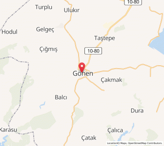 Map of Gönen, Balıkesir