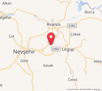 Map of Göreme, Nevşehir Province