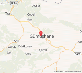 Map of Gümüşhane, Gümüşhane Province