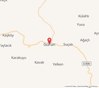 Map of Gürün, Sivas