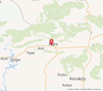 Map of Hani, Diyarbakır Province