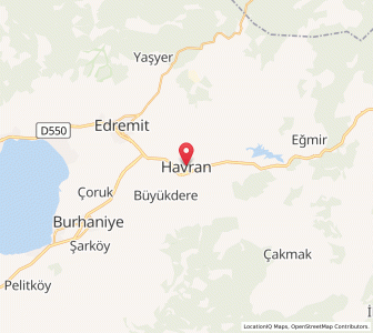 Map of Havran, Balıkesir