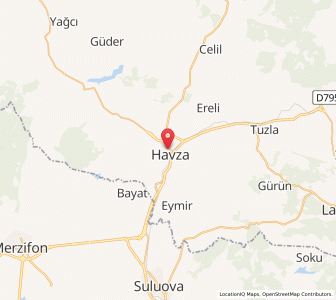 Map of Havza, Samsun