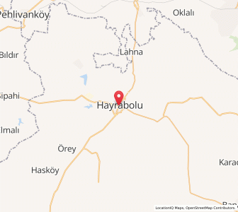 Map of Hayrabolu, Tekirdağ