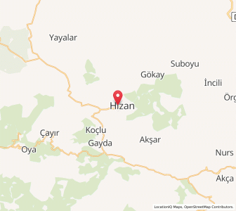 Map of Hizan, Bitlis
