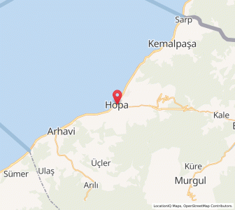 Map of Hopa, Artvin