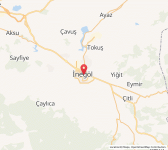 Map of İnegol, Bursa Province