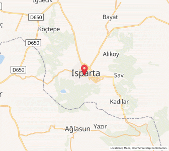 Map of Isparta, Isparta