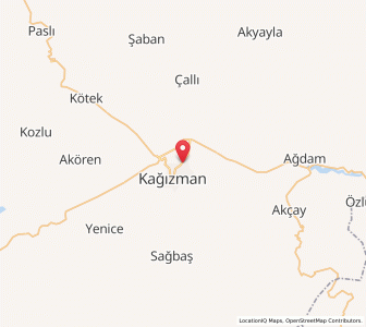 Map of Kağızman, Kars Province