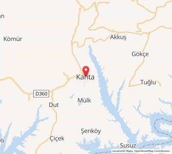 Map of Kâhta, Adıyaman Province