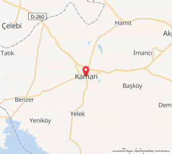 Map of Kaman, Kırşehir