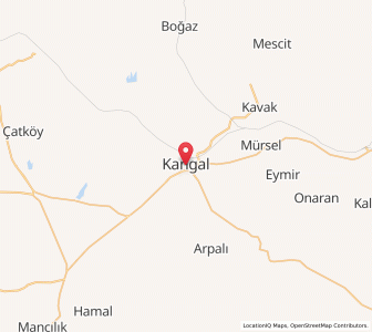 Map of Kangal, Sivas