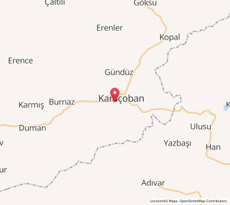 Map of Karaçoban, Erzurum