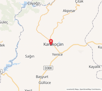 Map of Karakoçan, Elazığ