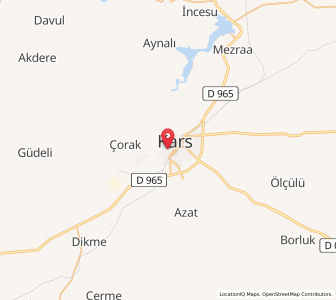 Map of Kars, Kars Province