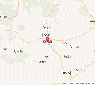 Map of Kelkit, Gümüşhane Province