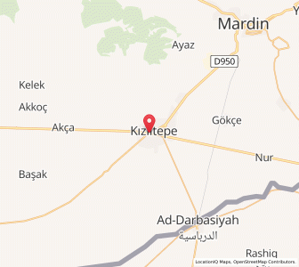 Map of Kızıltepe, Mardin