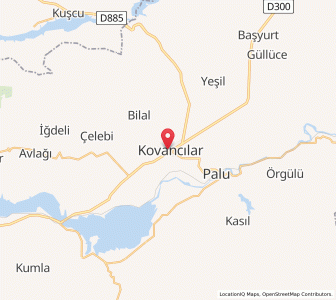 Map of Kovancılar, Elazığ