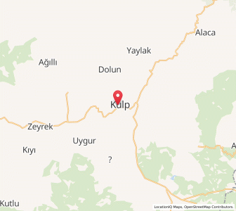 Map of Kulp, Diyarbakır Province