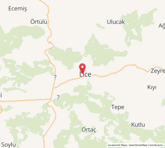 Map of Lice, Diyarbakır Province