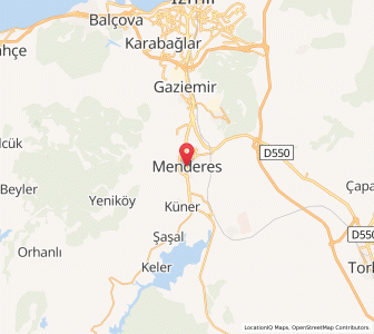 Map of Menderes, İzmir Province