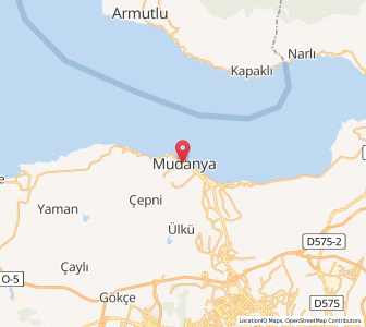 Map of Mudanya, Bursa Province