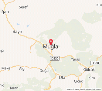 Map of Muğla, Muğla