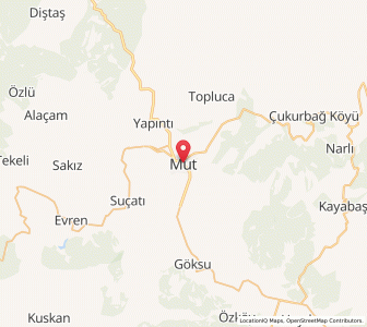 Map of Mut, Mersin