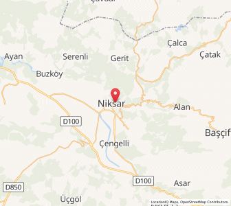 Map of Niksar, Tokat
