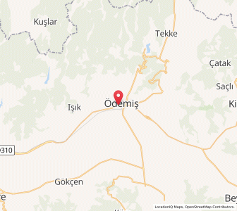 Map of Ödemiş, İzmir Province